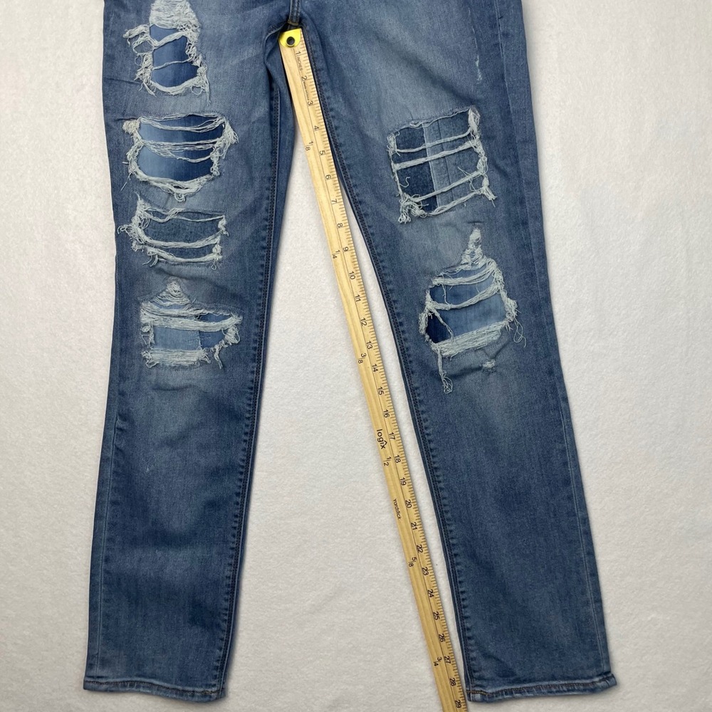 Express Performance Cropped Skinny Jeans Womens Sz 6 Mid Rise Distressed Stretch - Picture 11 of 11